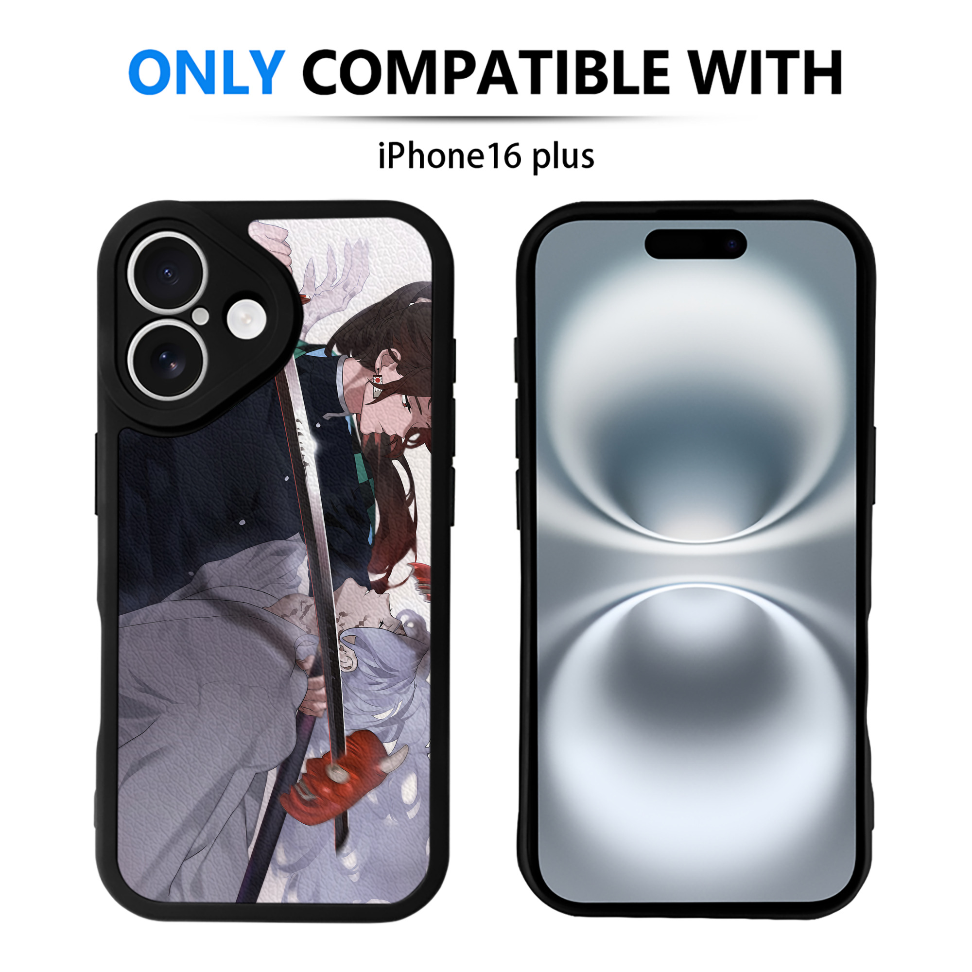 （画像用） 鬼滅の刃（きめつのやいば）竈門 炭治郎／かまど たんじろう Kamado Tanjirou 【iPhone 16シリーズ対応】シリコンスマホケース（レザー調） 材質：シリコン